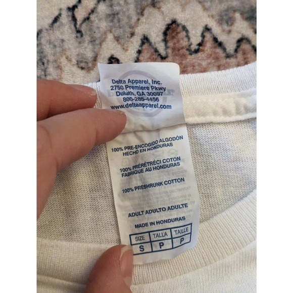 Planet Pizza Virginia Beach Aliens Small White Green Graphic TShirt Front Back - Picture 3 of 6